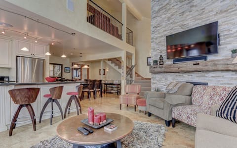 Living Room with a Samsung HD Smart TV, Apple TV and Sonos Soundbar