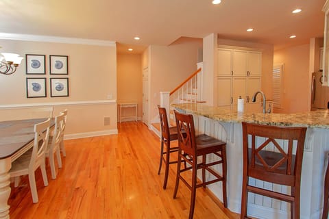 bar area with 3 stools