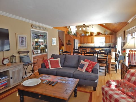 Open floor plan on Main Level.  The Great Room, Dining Area and Kitchen all open onto the full length Deck.