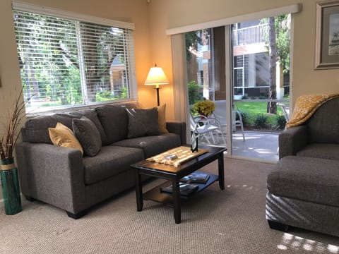 Relax in the living room and plan your next day's adventure