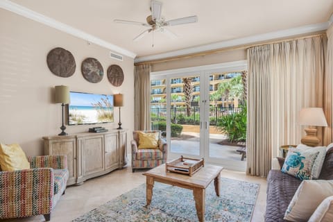 Adagio G105 living area - Smart TV and plenty of comfortable seating.