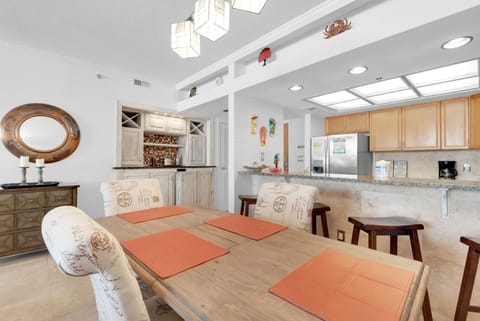 Dining seats 4, more room at the Eat in Bar