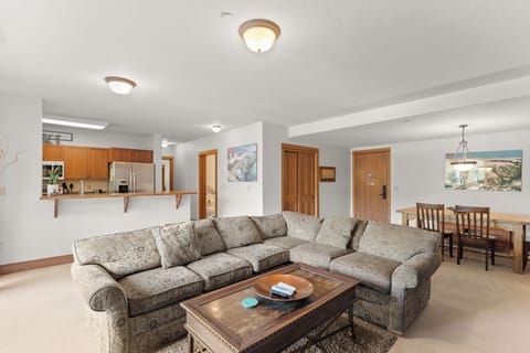 Living area with flat screen TV and fireplace