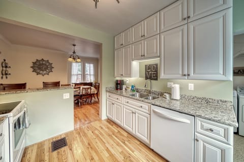 The remodeled kitchen is full appointed.