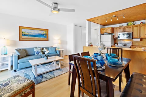 Blue accents for a more inviting space