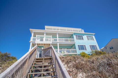 Gulf side of house with private beach boardwalk. 