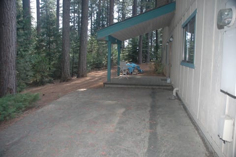 The side porch is a great place to enjoy your morning coffee and the peace and quiet.