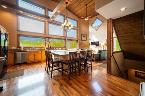 Gather around our beautiful oversized granite counter and table.