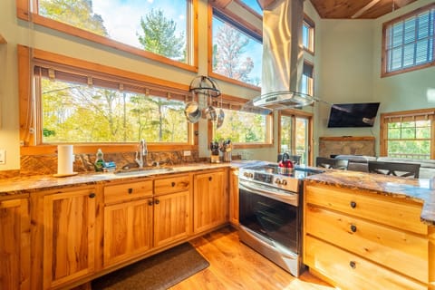 Enjoy gorgeous views while making meals at home. 