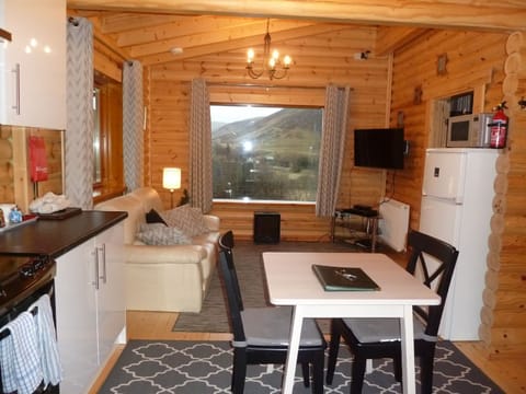 Scotsview Log Cabin Kitchen / Living