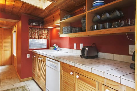 Fully stocked kitchen has everything you need for meals (and coffee!).