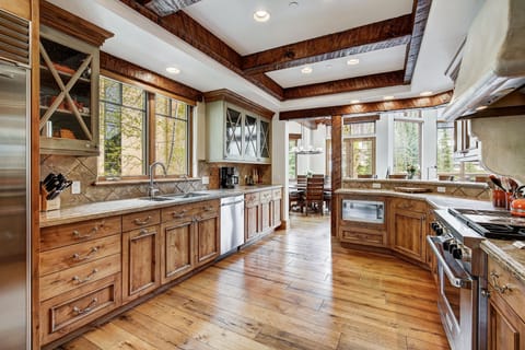 Indoors, Hardwood, Kitchen, Stained Wood, Floor
