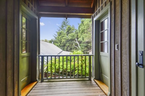 Upstairs landing leads to the two pool house bedrooms
