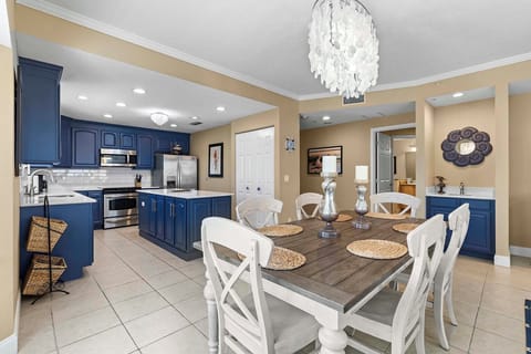 Dining table with seating for six