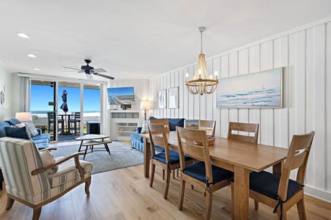 Spacious dining area with ocean views