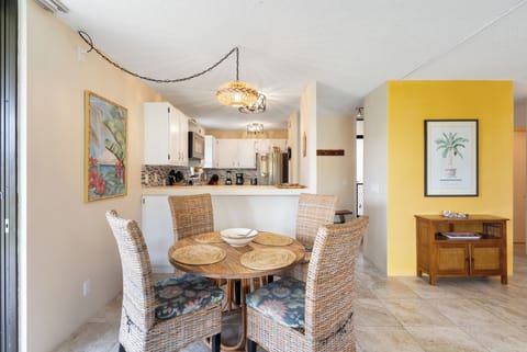 View of dining area and kitchen