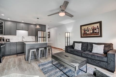 Lovely updated living room and kitchen