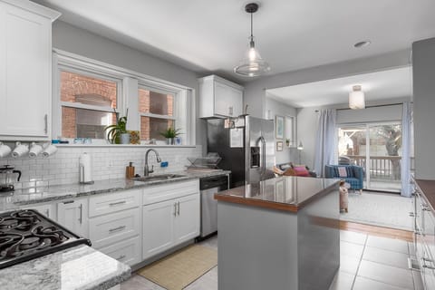 View from kitchen into living room