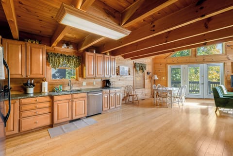 Open kitchen, dining and living room