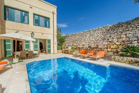 Pool area of Djar ta' Menzja 1 holiday villa