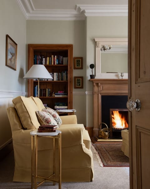 Belvedere - the sitting room with an open fire