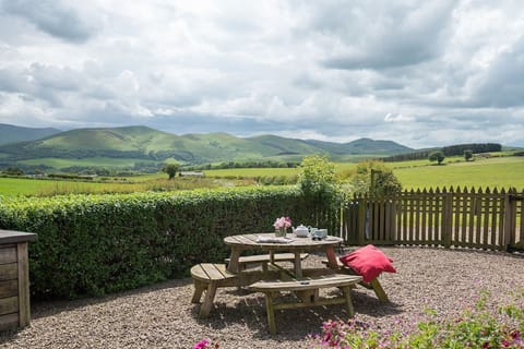 Barley Hill Cottage - enjoy your morning coffee or al fresco dining with views of the Cheviot Hills