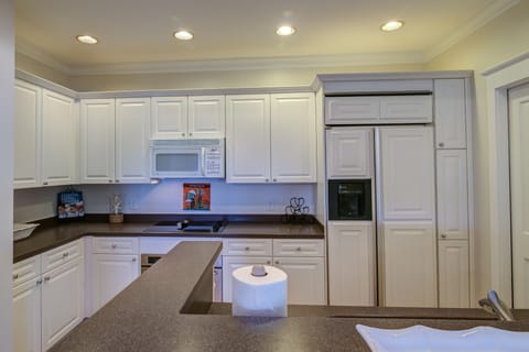 Well stocked for meal prep, including a drip coffee maker