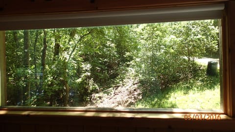 Large window in Office/TV room