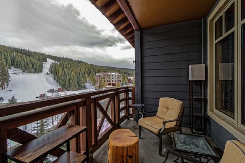 Relax and take in the view from the balcony at the end of a great mountain day.