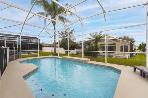 Screened in private pool at a Central Florida vacation rental near Disney.