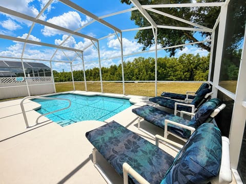 Pool area showing view from sun loungers.
