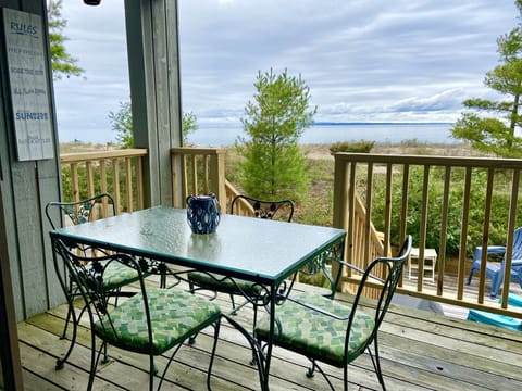 Covered deck for eating, reading and relaxing