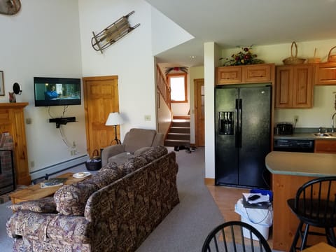 Main level living room and kitchen