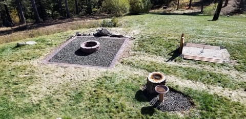 New Fire Pit and Regulation Horseshoe on South Lawn