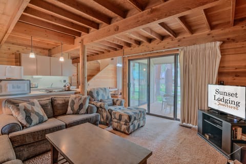 living room kitchen and outside access