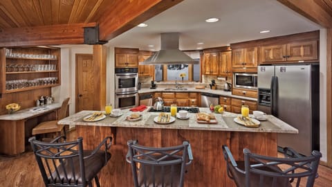 Gourmet kitchen with bar seating