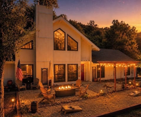 Your mountain retreat awaits - lounging under the star-filled sky