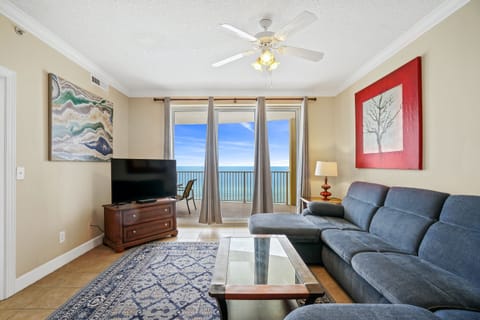 Emerald Isle 1108 Living Area with Direct Beach and Gulf Views