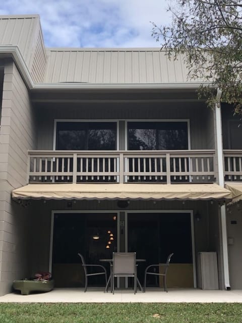 Looking at the condo from back by the dock.