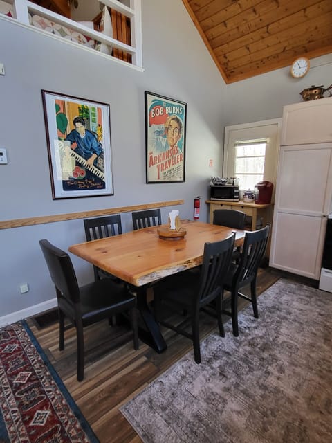 Dining area seats 6 plus extra chairs available. Fully stocked kitchen.