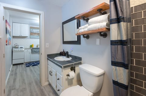 A spa like treatment in this marbled shower