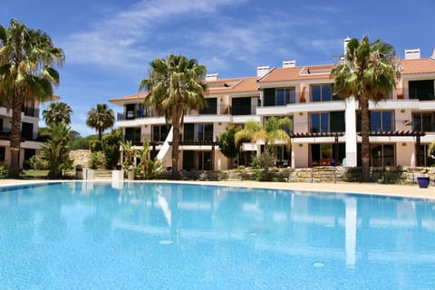 The view towards the apartment from the swimming pool