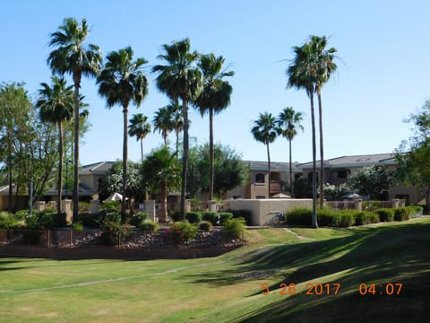 Dessert Breeze Villa Court Yard. Pool and Hot tub behind wall