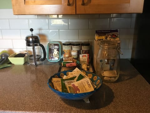 Selection of teas and coffee.