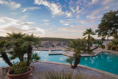 one of the two outdoor pools on our property
