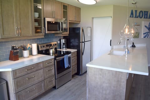 Fully stocked kitchen with modern appliances