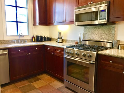 Full Kitchen with Cherry Cabinetry and Bosch SilencePlus Dishwasher