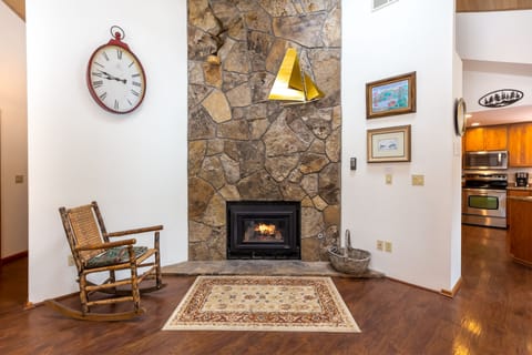 Living Room w/ Wood Fireplace