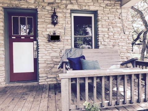 Front porch with porch swing