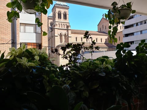 View from balcony of Metropolitana Cathedral and Parque Bolivar one block away.